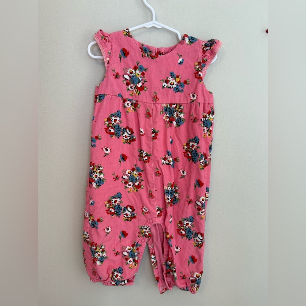 Baby Boden Pink Floral Jumpsuit Romper
